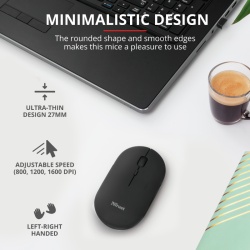 Mouse Trust Puck 1600 DPI, negru - Img 3