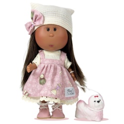 Papusa Nines D'Onil, Colectia Little Mia, Mia Pink, cu miros de vanilie, 23 cm
