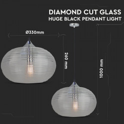 PENDUL TAVAN SOCLU E27 33X38X10CM DIAMOND - Img 3