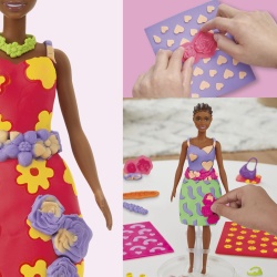 PLAY DOH BARBIE SET PLASTELINA CREATII VESTIMENTARE FLORALE - Img 9