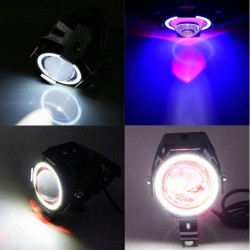 Proiector LED cu Lupa, Angel Eye ALB si Devil Eye RED, alimentare 12V, pentru Off-Road, ATV, SSV, UTV - Img 2
