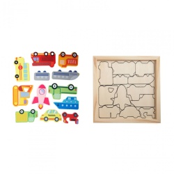 PUZZLE DIN LEMN CU MASINI, 12 PIESE - Img 2