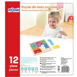 PUZZLE DIN LEMN CU NUMERE, 12 PIESE