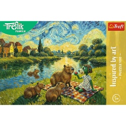 PUZZLE TREFL 100 FAMILIA TREFLIK INSPIRAT DE ARTA HRANIREA CAPIBARELOR - Img 3