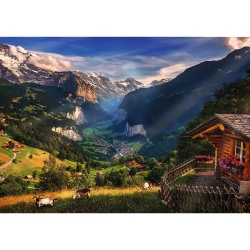 PUZZLE TREFL 1000 PREMIUM PLUS PHOTO ODYSSEY VALEA LAUTERBRUNNEN ELVETIA - Img 2