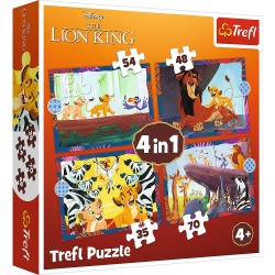 PUZZLE TREFL 4IN1 DISNEY REGELE LEU - Img 1