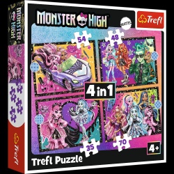 PUZZLE TREFL 4IN1 MONSTER HIGH O ZI ELECTRIZANTA - Img 1