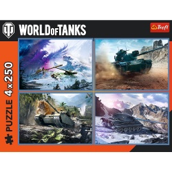PUZZLE TREFL 4X250 WORLD OF TANKS BATALIE GROZAVA CU TANCURI - Img 6