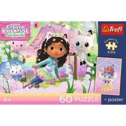 PUZZLE TREFL 60 PREMIUM PLUS KIDS GABBY SI AVENTURILE PISICII CU POSTER - Img 4