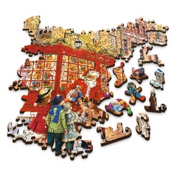 PUZZLE TREFL DIN LEMN 1000 PIESE STRADA PREGATITA DE CRACIUN - Img 3