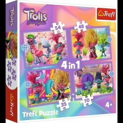 PUZZLES 4IN1 TROLII AVENTURILE TROLILOR COLORATI - Img 1