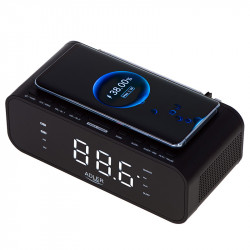 RADIO CU CEAS INCARCARE WIRELESS AD 1192 NEGRU ADLER - Img 5