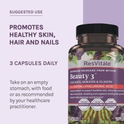 Resvitále Beauty 3, Formula Pentru Par, Piele Si Unghii Cu Colagen, Keratina Si Elastina, 90 Cps - Img 4