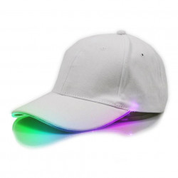 Sapca de tip baseball, cu cozoroc iluminat RGB, culoare Alba, marime universala, reglabila - Img 1