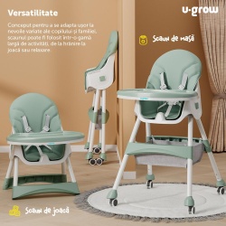 Scaun de masa 2 in 1, pliabil, verde - Img 3