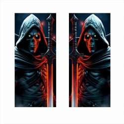 Set 2 stickere decorative pentru stalpii usilor, print autoadeziv de inalta rezolutie, dimensine 2 buc x 50 x 22 cm , cod: AVX-SSU-25 - Img 2