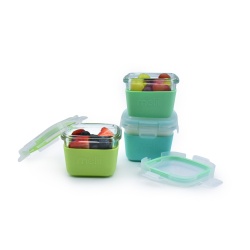 SET 3 RECIPIENTE STICLA 3 160ML CU HUSA ANTIDERAPANTA SILICON MELII BLUE MINT LIME - Img 7