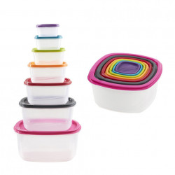 Set 7 caserole patrate cu capace,plastic - Img 3