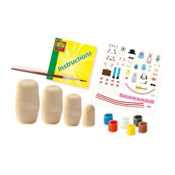 Set copii de decorare papusi Matrioska cu vopsea si accesorii - Img 3