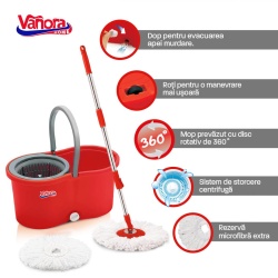 SET CURATENIE CLEAN360,MOP ROTATIV, ROSU - Img 5