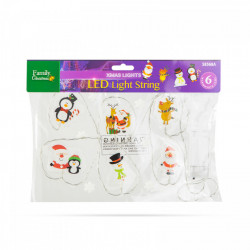 Șir de lumina cu LED de Crăciun - autocolant gel pentru geam - 6 LED-uri - 2 x AA - Img 3