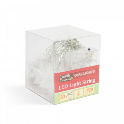 Șir de lumină LED - cristal de gheață - 2,3 m - 20 LED - alb cald - 3 x AA - Img 2