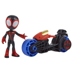 SPIDEY PRIETENII EXTRAORDINARI SET MOTOCICLETA SI FIGURINA MILES MORALES SPIDER MAN 10CM - Img 6