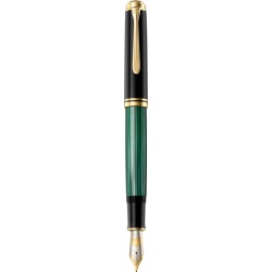 STILOU SOUVERAN M1000 B PENITA AUR 18K+ACCESORII PLACATE AUR NEGRU/VERDE