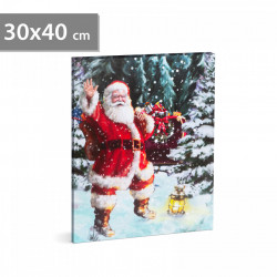 Tablou de Crăciun - LED - cu agățătoare, 2 baterii AA - 30 x 40 cm (58465) - Img 1