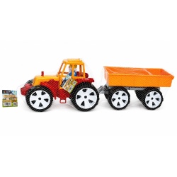 TRACTOR BAMS 3 CU REMORCA PORTOCALIU ROSU