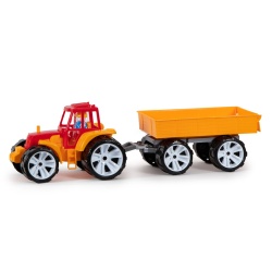 TRACTOR BAMS 3 CU REMORCA ROSU PORTOCALIU - Img 2