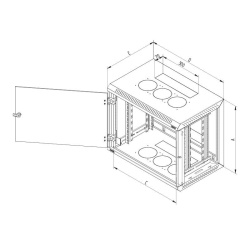 TRITON RACK PERETE 19" 15U 600X600 GRI - Img 2