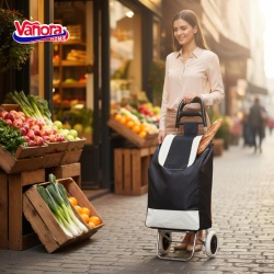 TROLER DE CUMPARATURI SMART, 35L, NEGRU - Img 3
