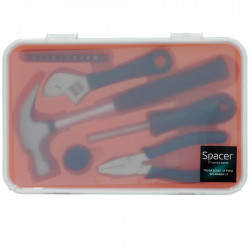 TRUSA scule SPACER contine 1 x ciocan, 1 x patent, 1 x surubelnita, 12 x capete surubelnita, 1 x cheie reglabila, 1 x protectie cauciuc ciocan, 1 x cutie transport si depozitare " SPT-HANDY-17" - Img 6