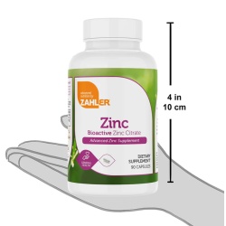 Zahler Zinc, Bioactive Zinc Citrate, Advanced Zinc Supplement, Zinc Citrat Bioactiv, 90 Tb - Img 3