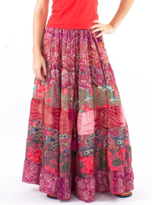 Fusta Maxi Rose cu volane