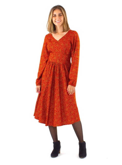 Rochie midi cu print arabesque