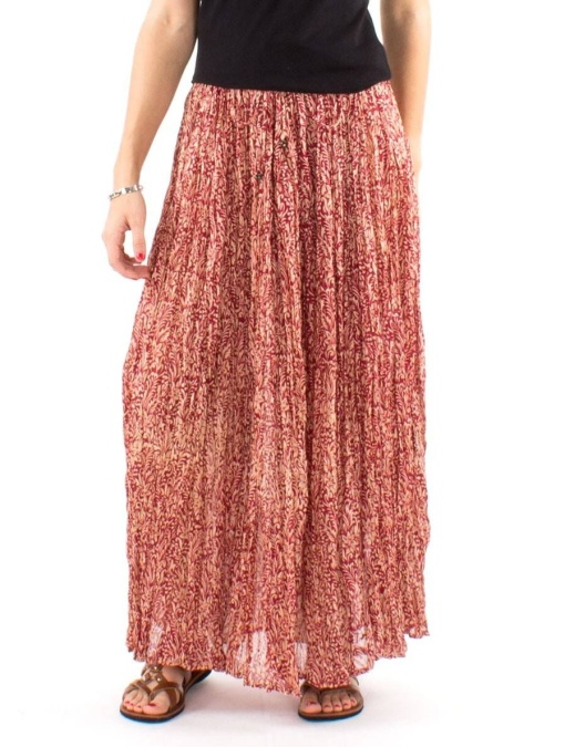 Fusta rosie bumbac print damasc
