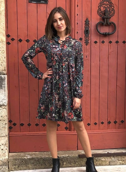 Rochie midi cu imprimeu boem