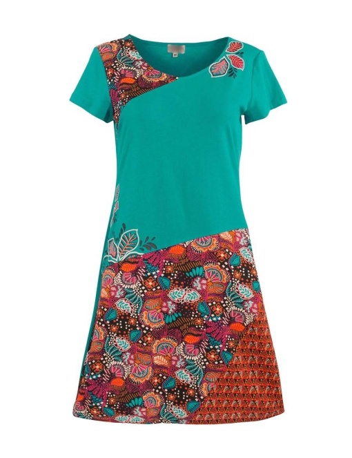 Rochie petrol cu insertii etnice
