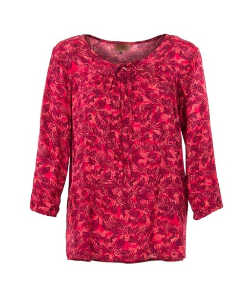 Bluza fuchsia cu print tropical