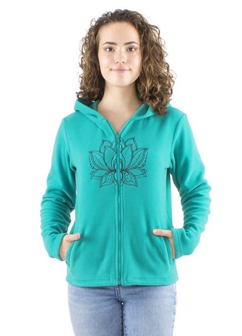 Jacheta smarald cu broderie Lotus