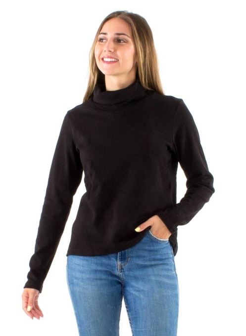 Pulover negru polar cu guler