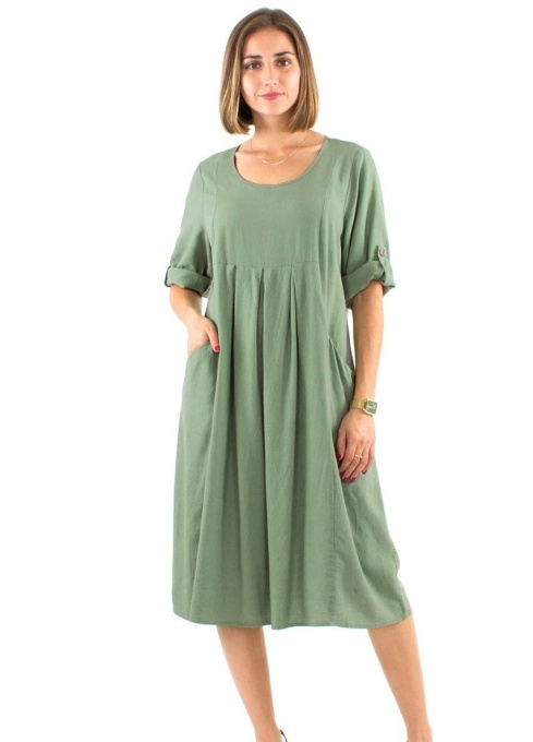 Rochie midi larga verde salvie