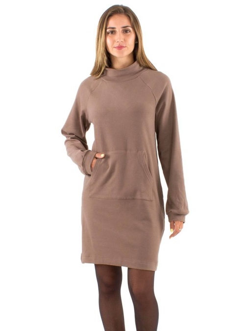 Rochie taupe tricot stil pulover