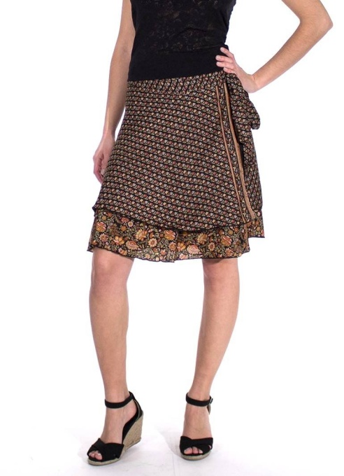 Fusta scurta sari cu croi wrap