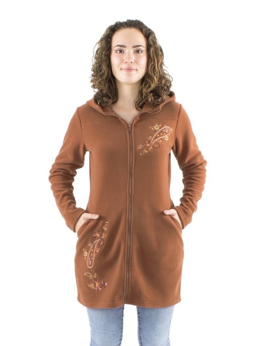 Jacheta Midi Choco cu broderii