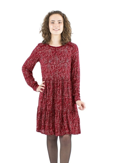 Rochie bordeaux Midi Retro Print Safari
