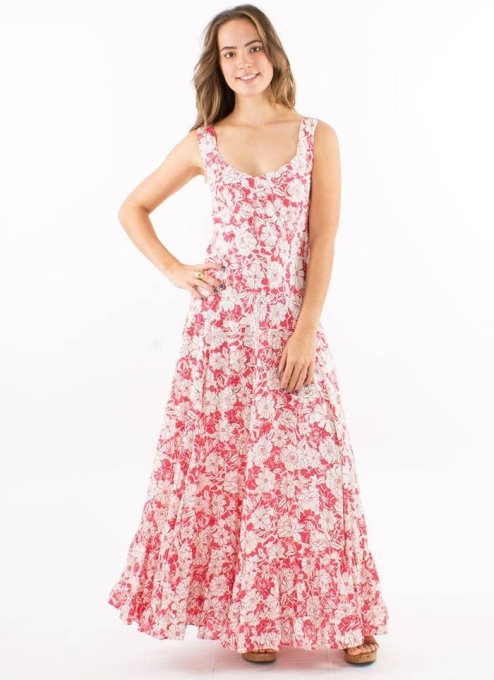 Rochie lunga rose print anemone