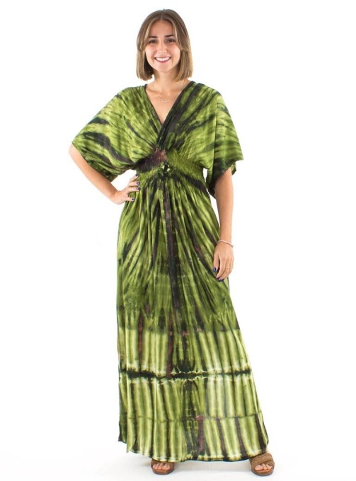 Rochie Maxi Tie Dye cu maneci liliac